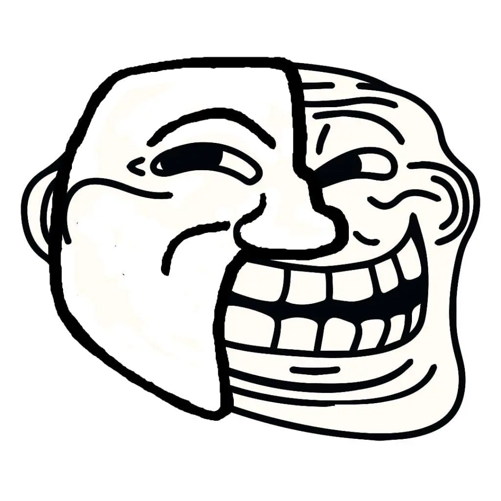 Trollface in a Phantom mask