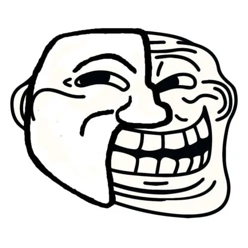 Trollface in a Phantom mask